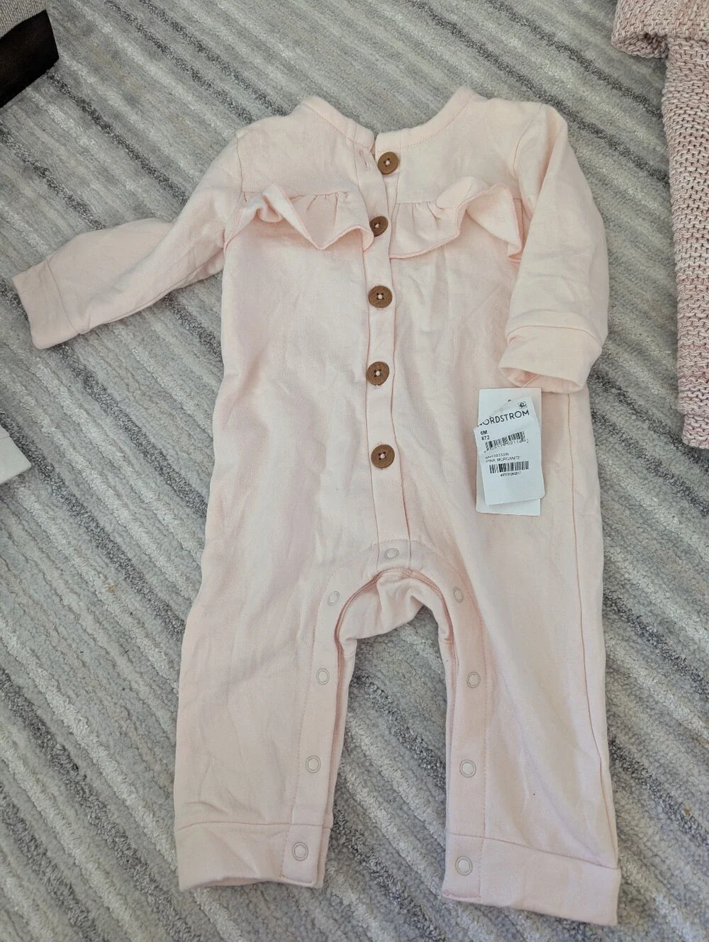 Pink Ruffle Button-Front Baby Romper
